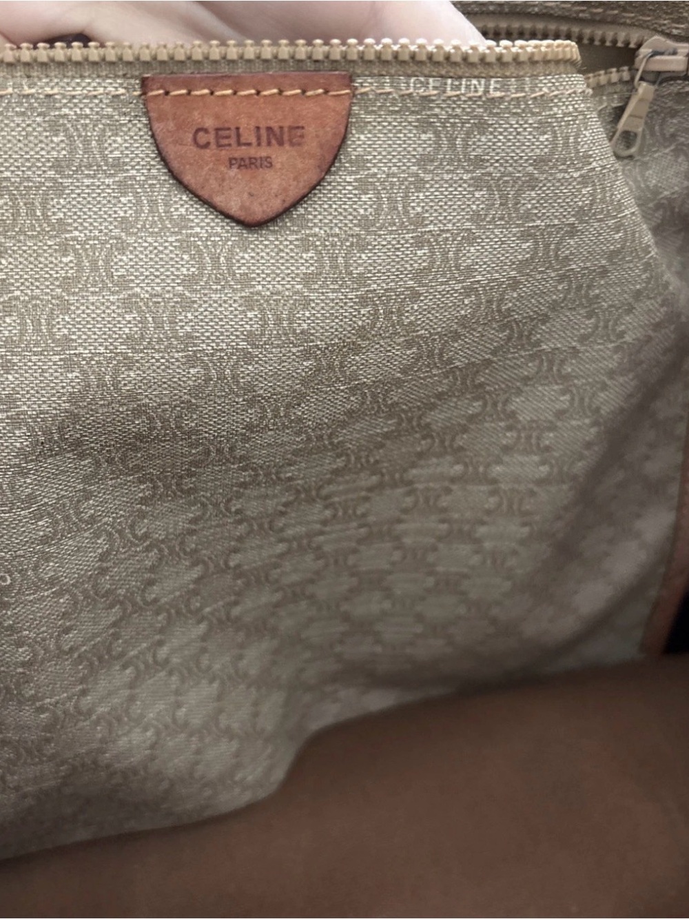 CELINE Vintage Large Celine Triomphe PVC And Leather Tote - Picture 6 of 13